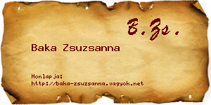 Baka Zsuzsanna névjegykártya
